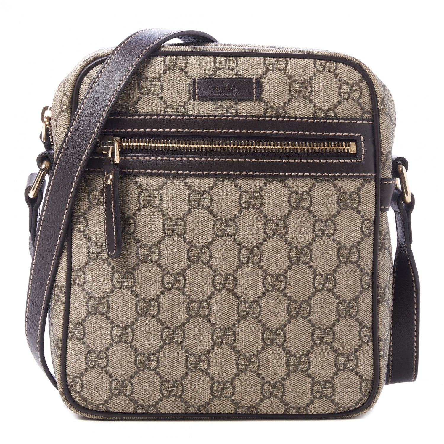 Gucci GG Plus Monogram Messenger Bag Dark Brown 1 of 9
