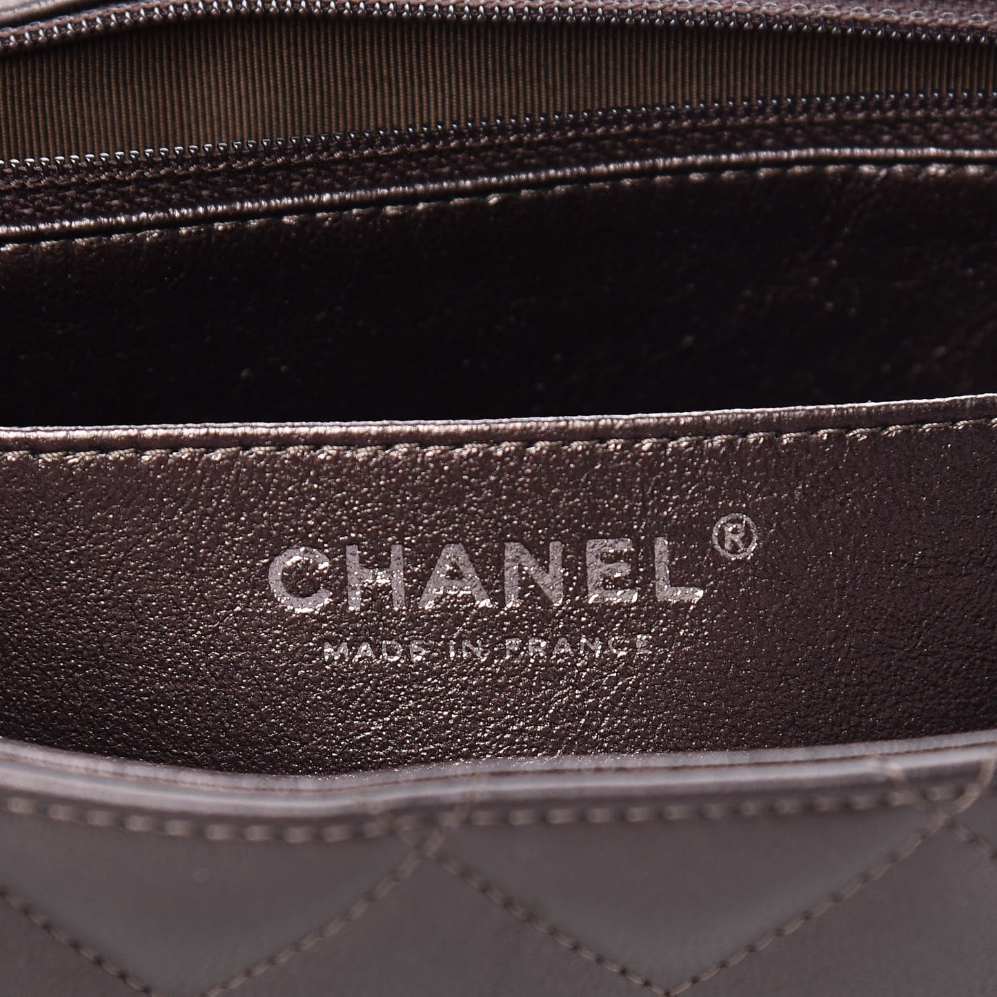 Metallic Lambskin Quilted Jumbo Single Flap Dark Grey