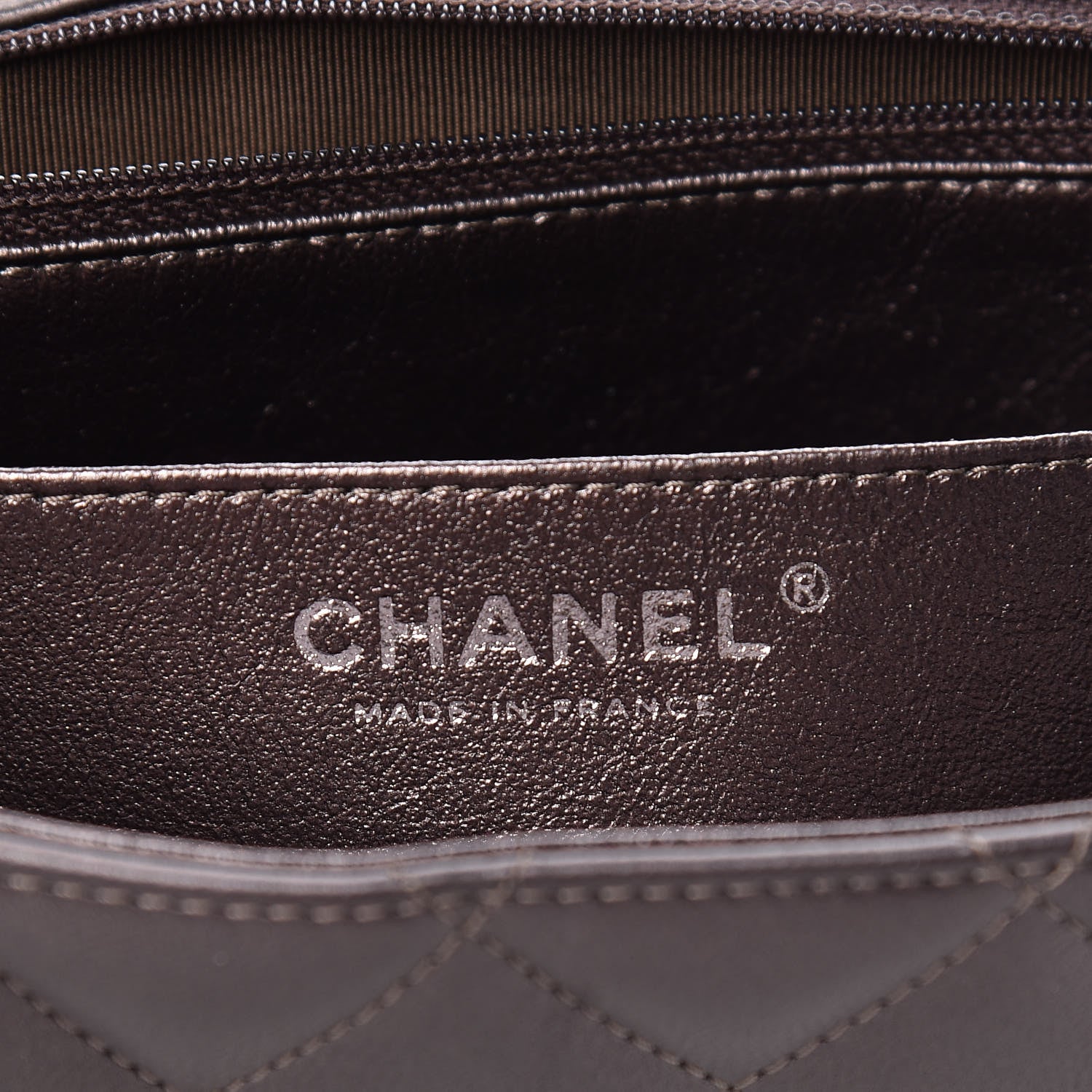Chanel Metallic Lambskin Quilted Jumbo Single Flap Dark Grey 6 of 14
