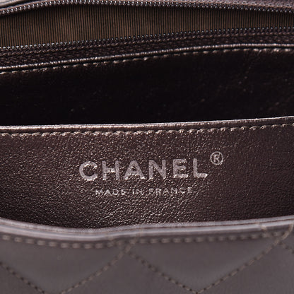 Chanel Metallic Lambskin Quilted Jumbo Single Flap Dark Grey 6 of 14