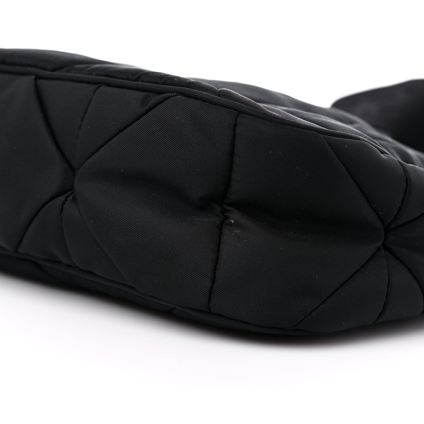 Re-Nylon Triangle Padded Patchwork Shoulder Bag Black