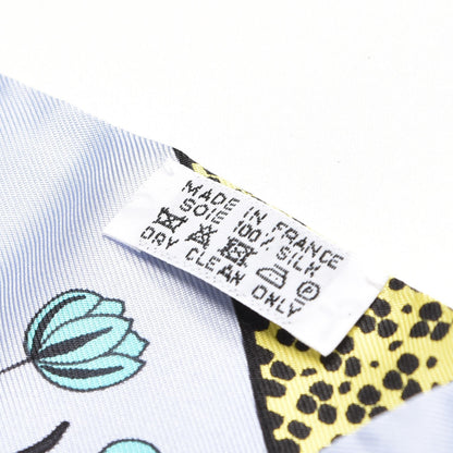 Hermes Silk Les Leopards Twilly Ciel Jaune Lavande 3 of 4