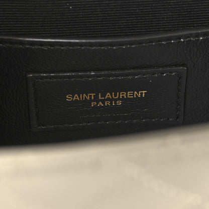 Saint Laurent Grain De Poudre Textured Mixed Matelasse Triquilt Small Monogram Satchel Crema Soft 5 of 8