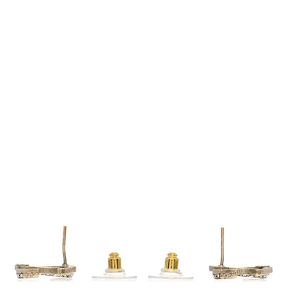 Chanel Crystal CC Moon Earrings Gold 3 of 4