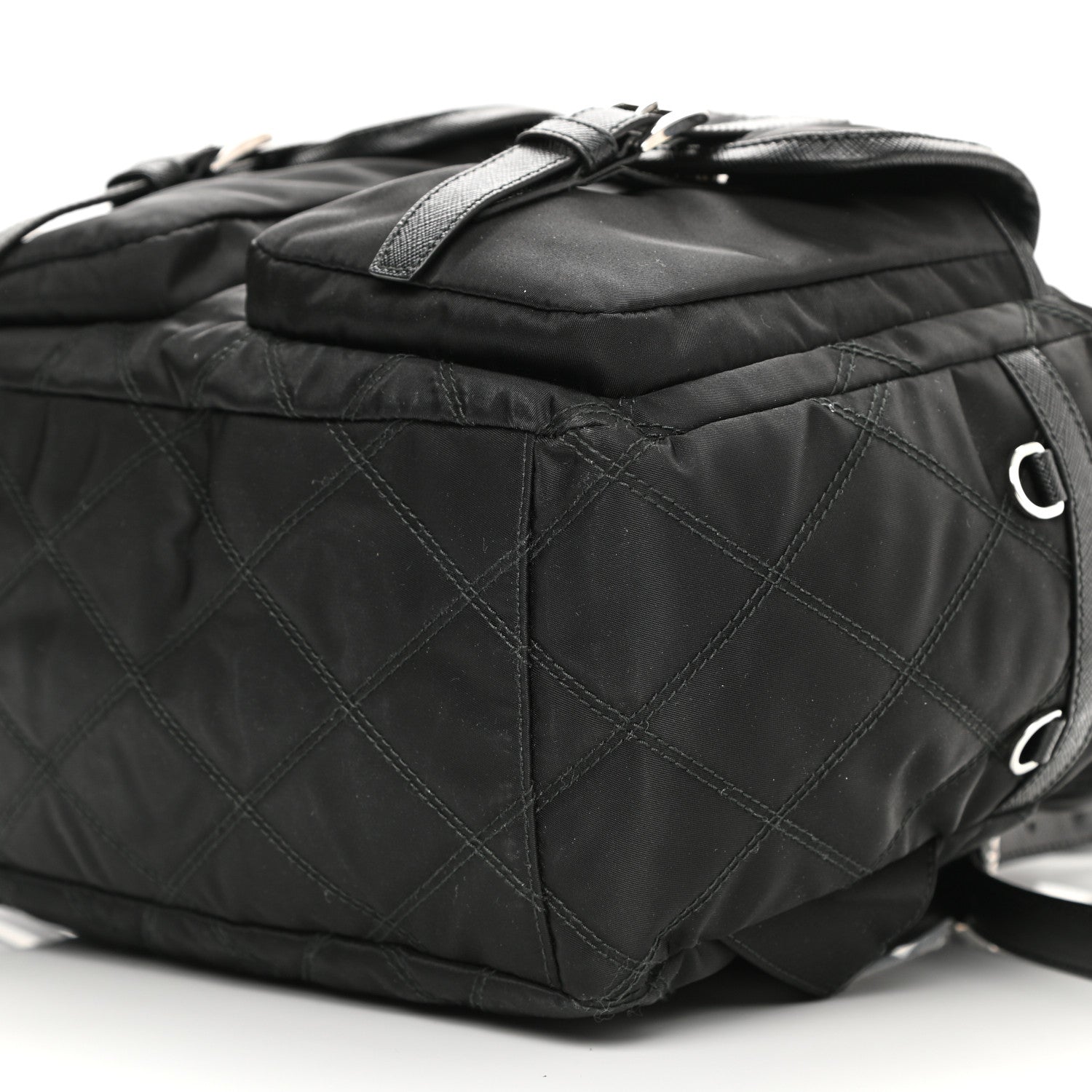 Prada Tessuto Nylon Saffiano Vela Quilted Backpack Black 10 of 10