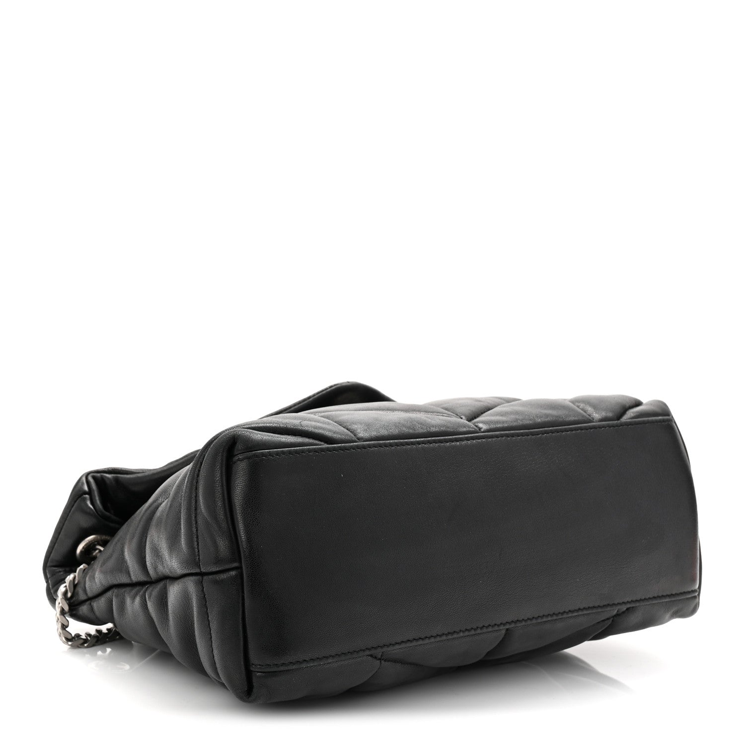 Saint Laurent Lambskin Quilted Small Loulou Puffer Monogram Chain Satchel Black 4 of 10