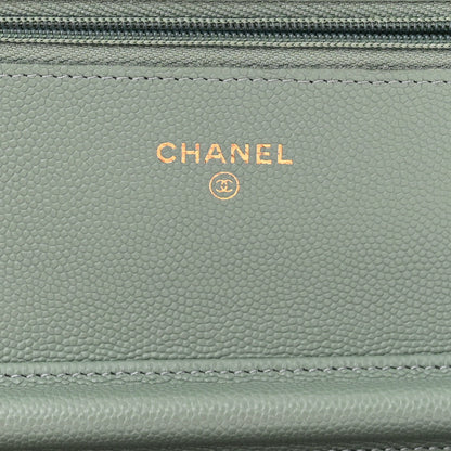 Chanel Caviar Quilted Wallet On Chain WOC Grey 6 of 13