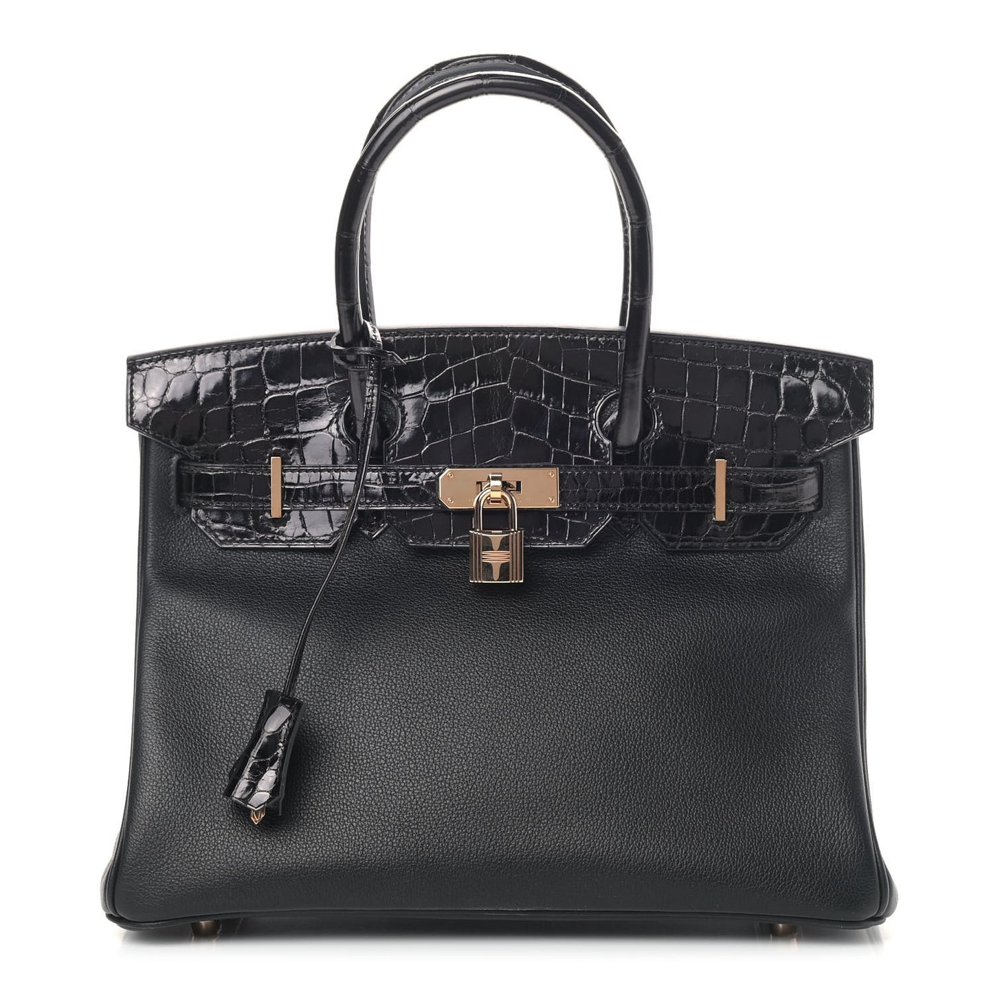 Taurillon Novillo Shiny Niloticus Crocodile Birkin Touch 30 Black