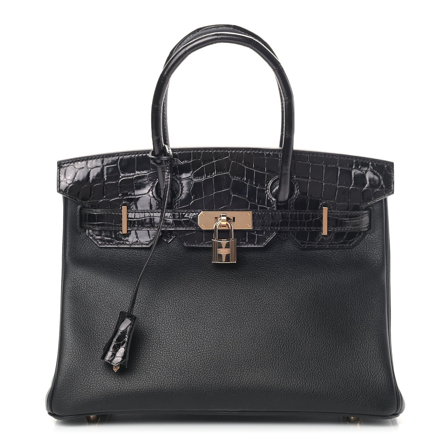 Hermes Taurillon Novillo Shiny Niloticus Crocodile Birkin Touch 30 Black 1 of 9