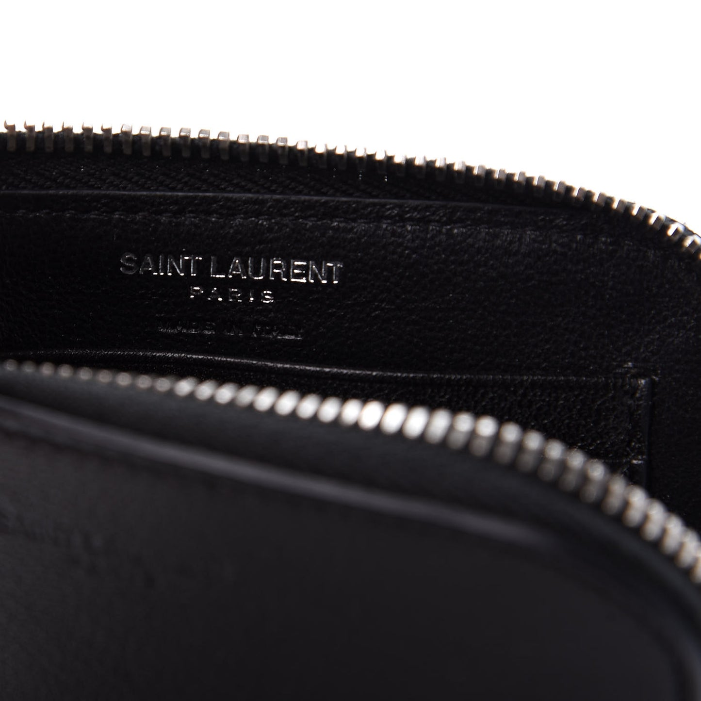 Calfskin Rider California Zipped Coin Pouch Wallet Black