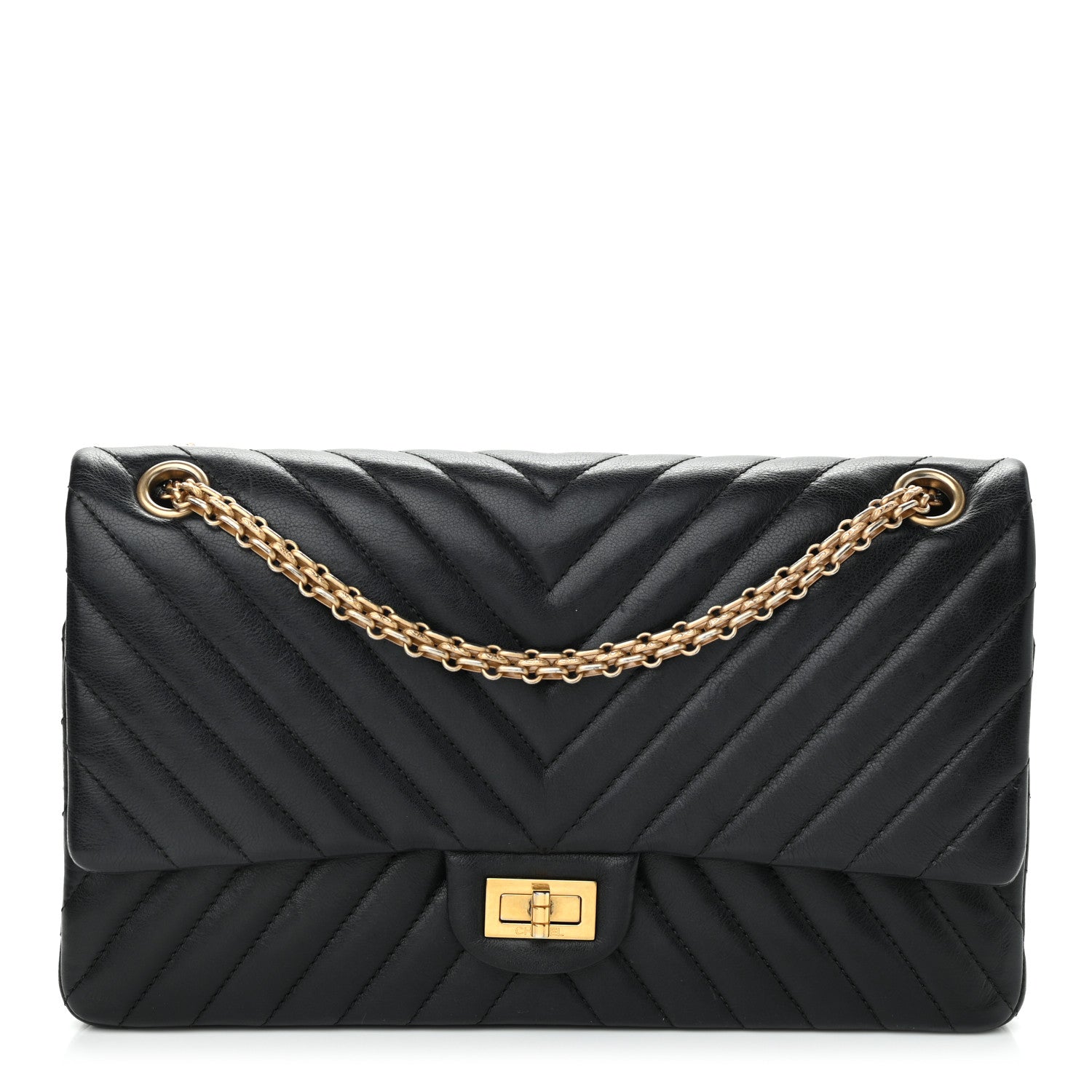 Chanel Sheepskin Chevron Quilted 2.55 Reissue 226 Flap Black 1 of 14