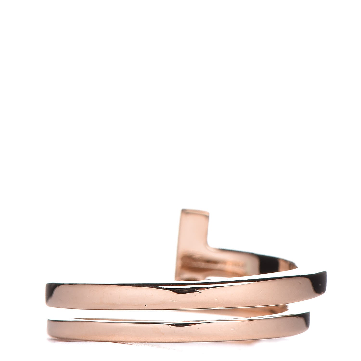 Tiffany 18K Rose Gold Diamond T Square Wrap Ring 52 6 4 of 5