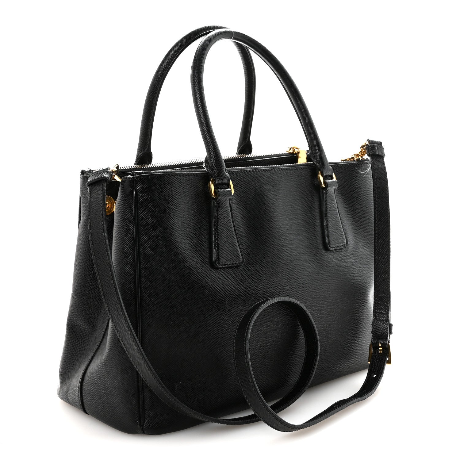 Prada Saffiano Lux Small Galleria Double Zip Tote Black 3 of 10