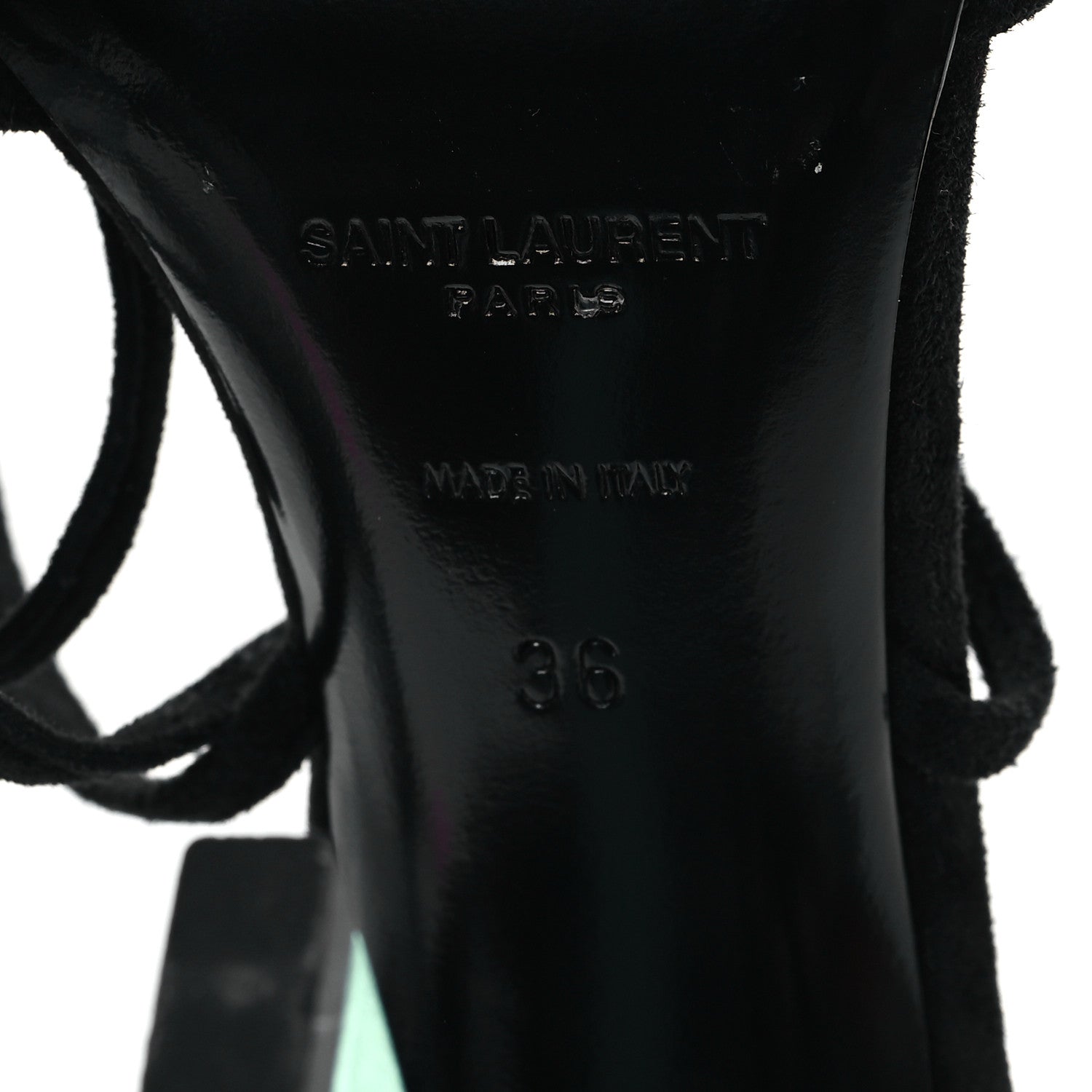 Saint Laurent Suede Paz 105 Ankle Strap Sandals 36 Hope Green 7 of 9