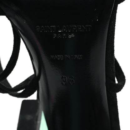 Saint Laurent Suede Paz 105 Ankle Strap Sandals 36 Hope Green 7 of 9