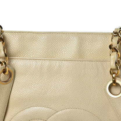 Chanel Caviar Flap Shoulder Bag Beige Clair 12 of 14