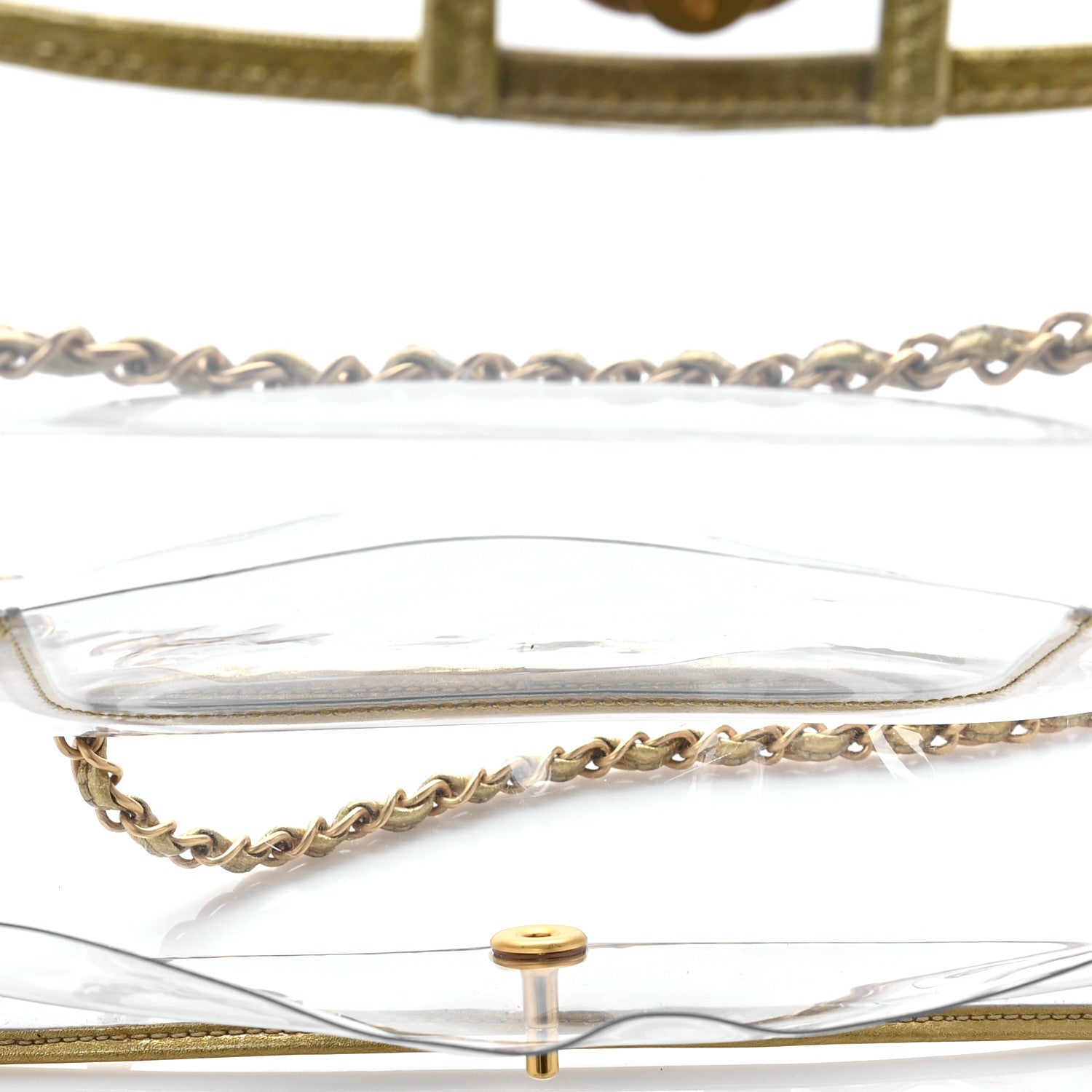 Chanel Metallic Lambskin PVC Medium Naked Flap Gold 5 of 9
