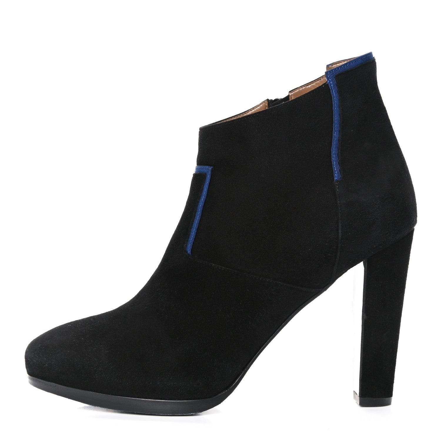 Hermes Suede Ankle Boots 38 Black Navy 1 of 10