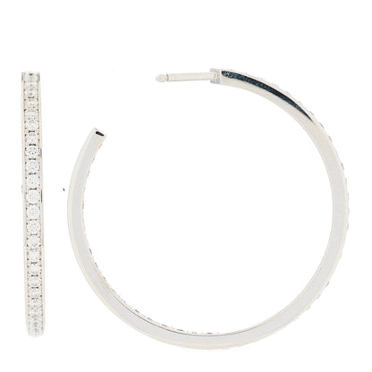 Cartier 18K White Gold Diamond LM Inside Out Hoop Earrings 1 of 6