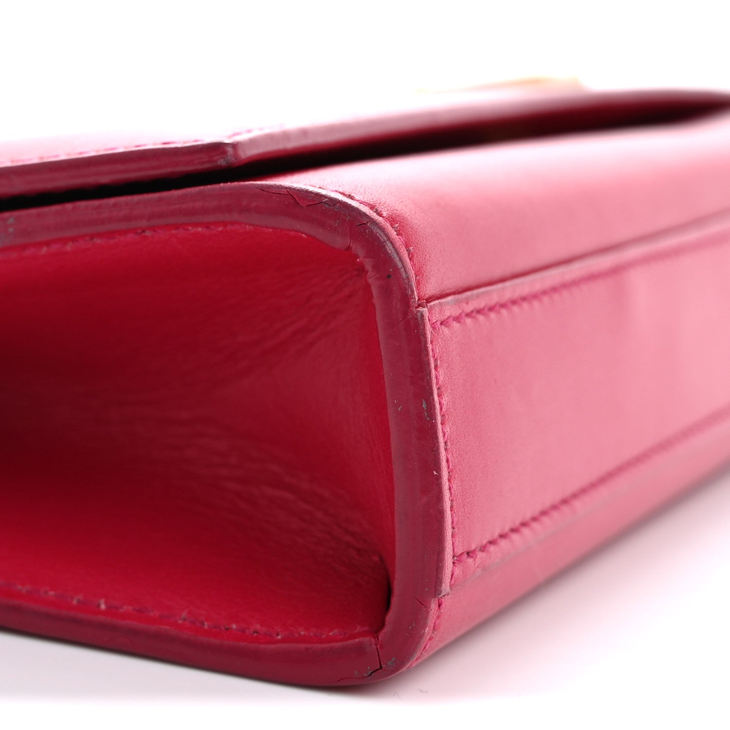 Saint Laurent Smooth Calfskin Classic Monogram Cassandre Clutch Lipstick Fuchsia 17 of 18