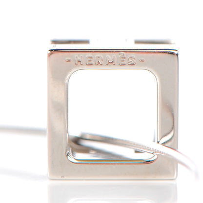 Hermes Palladium Laquer Cage d'H Necklace Royal Bleu 4 of 5