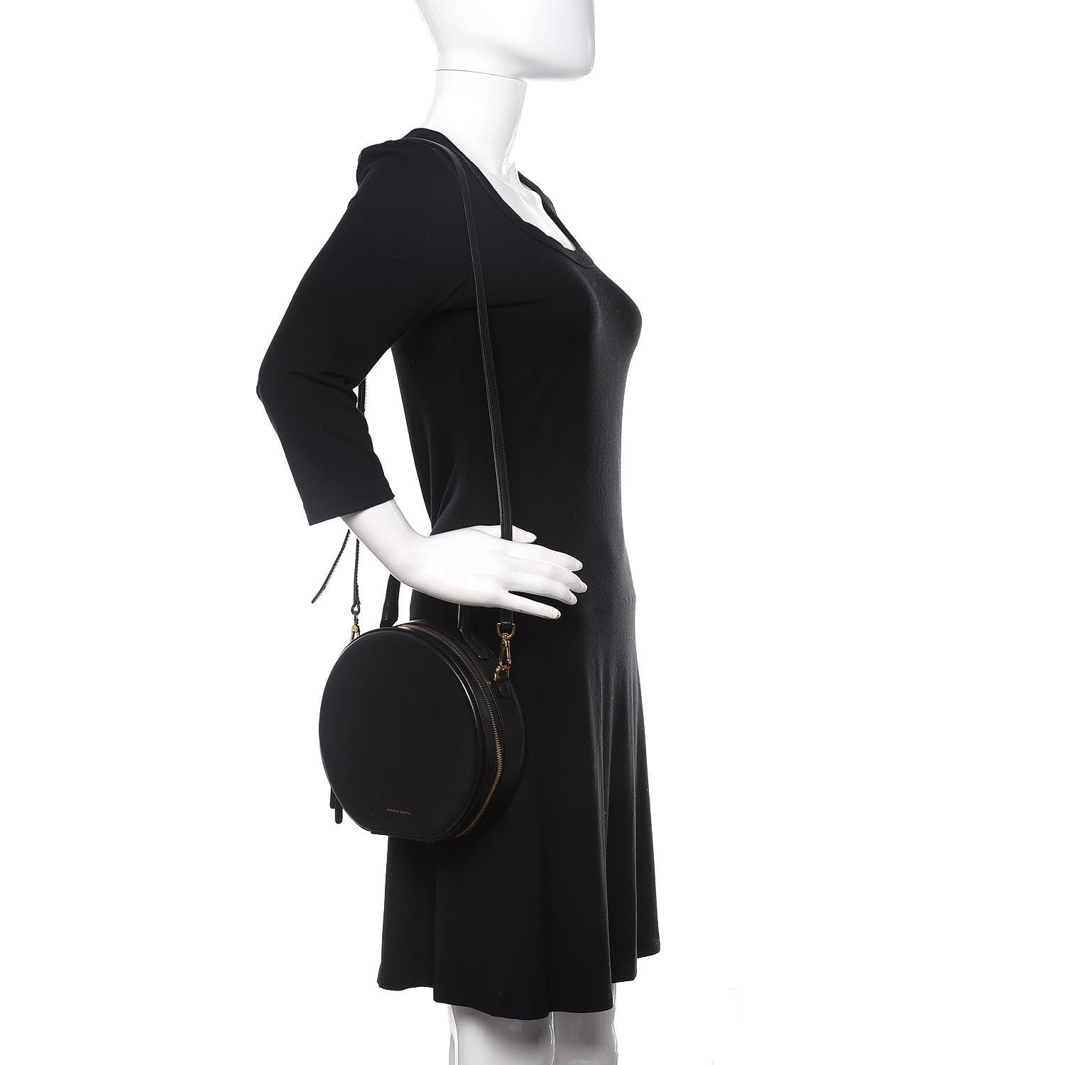 Mansur Gavriel Calfskin Circle Crossbody Bag Black 2 of 10