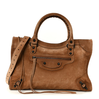 Balenciaga Waxed Suede Calfskin Classic Hardware Medium Le City Camel 1 of 10