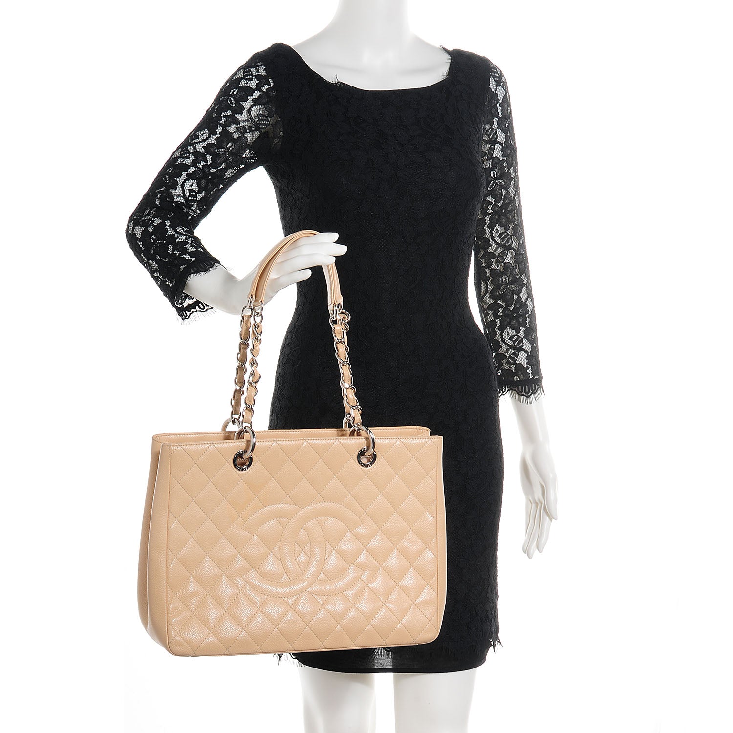 Chanel Caviar Quilted Grand Shopping Tote GST Beige Clair 2 of 7