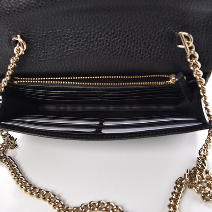 Gucci Dollar Calfskin Interlocking G Chain Wallet Black 5 of 6
