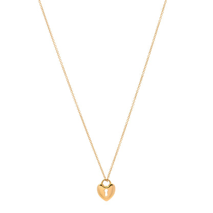 Tiffany 18K Rose Gold Mini Heart Lock Pendant Necklace 1 of 5
