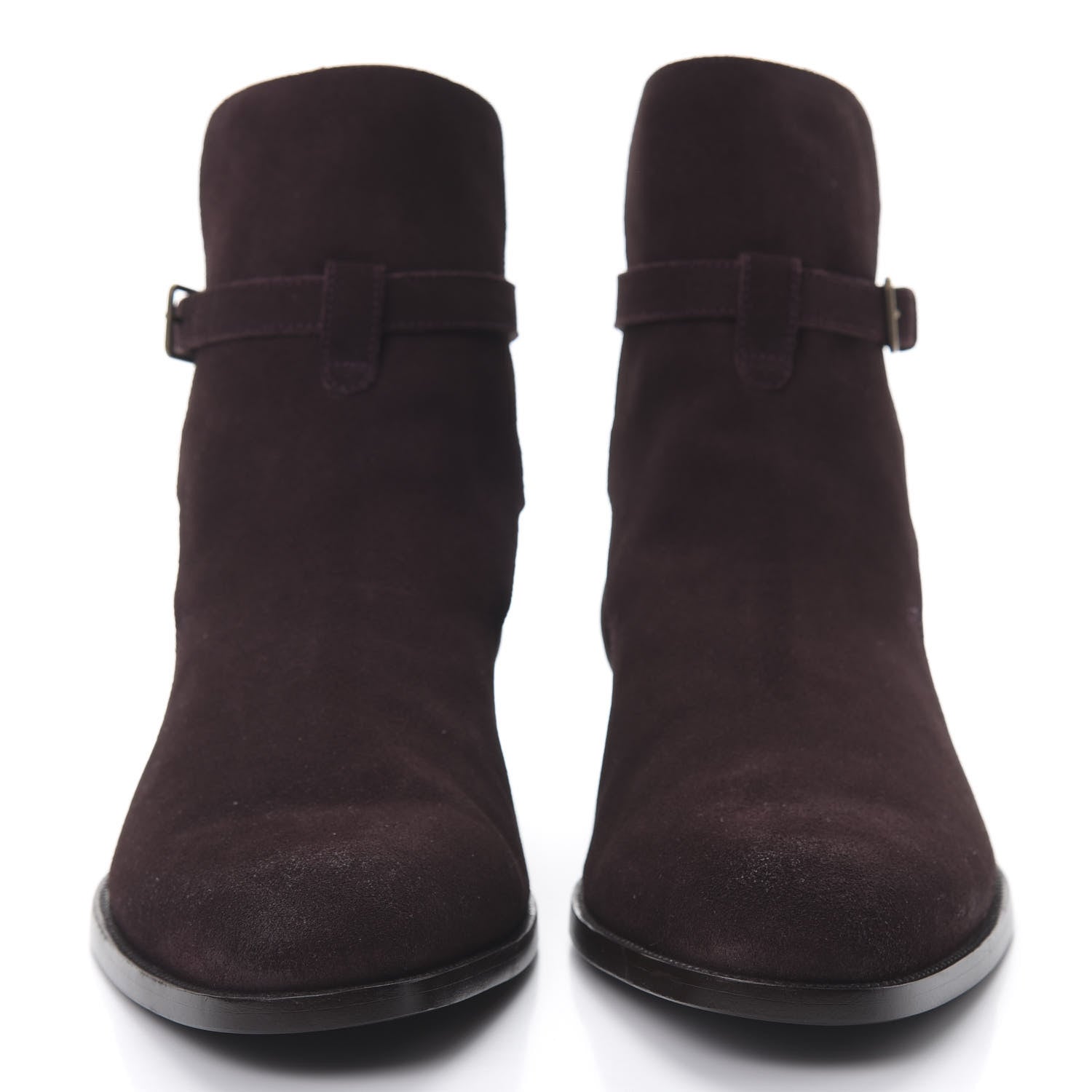 Saint Laurent Suede Soho Calfskin Ankle Boots 44 Deep Blood 2 of 8