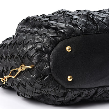 Miu Miu Nappa Woven Top Handle Satchel Black 7 of 8