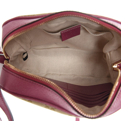 Gucci Monogram Textured Calfskin Mini Bree Messenger Bag Beige Ebony Peonia Flower 5 of 7