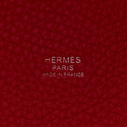 Hermes Taurillon Clemence Swift Eclat Picotin Lock 22 MM Framboise Rouge Sellier 6 of 10
