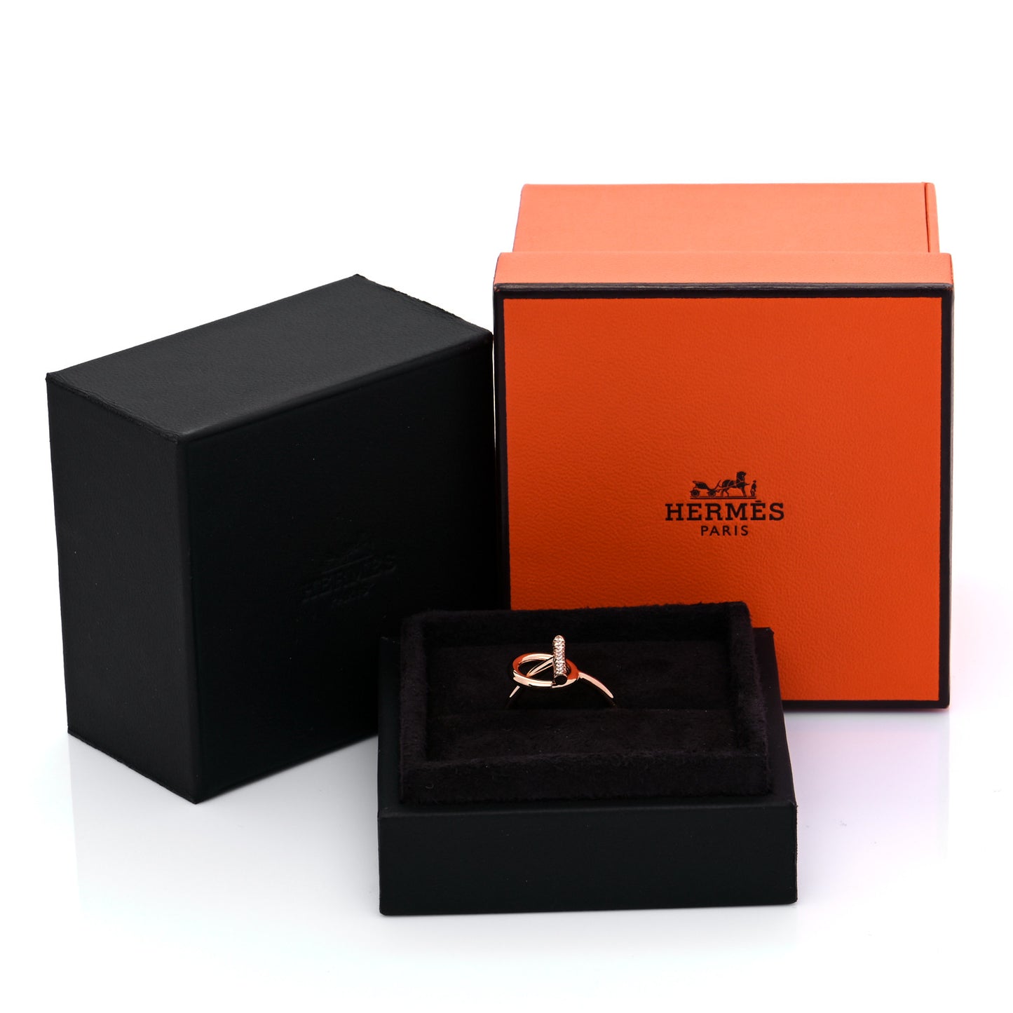 18K Rose Gold Diamond PM Echappee Ring 53 6.5