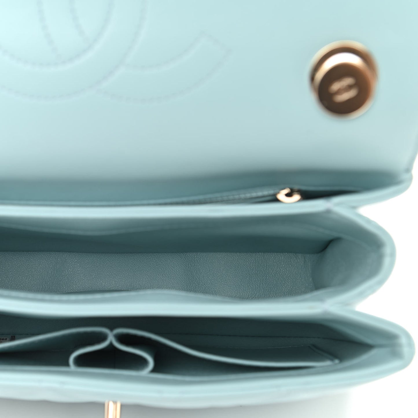 Lambskin Quilted Small Trendy CC Flap Dual Handle Bag Light Blue