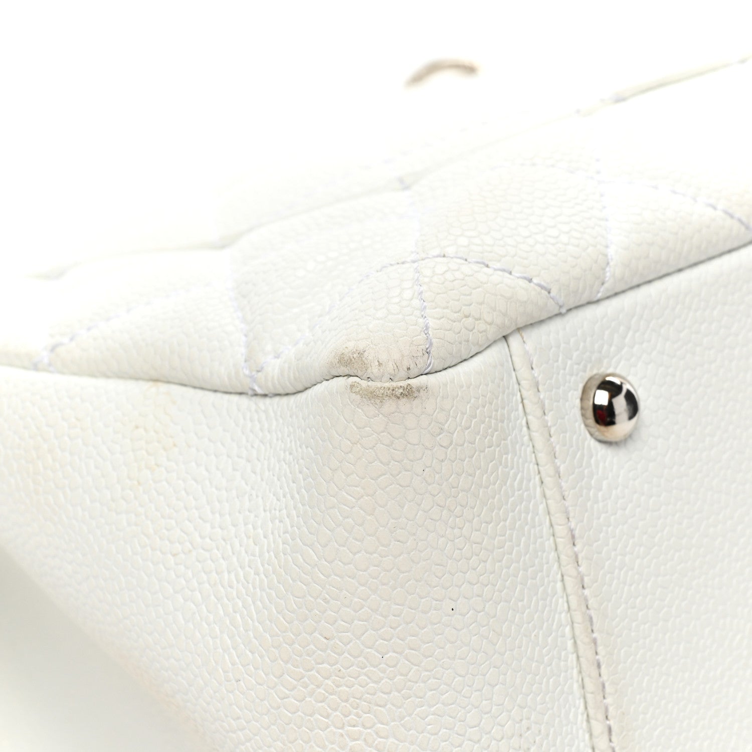 Chanel Caviar Quilted XL Grand Shopping Tote GST White 25 of 27