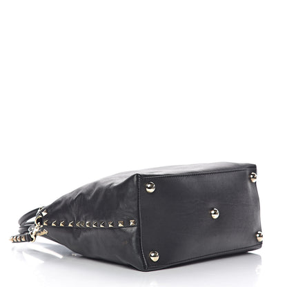 Valentino Garavani Vitello Rockstud Dome Satchel Black 4 of 10