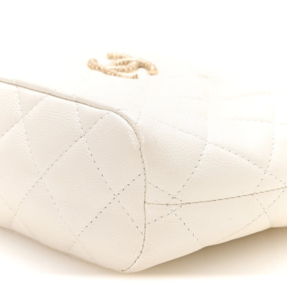 Chanel Caviar Quilted Hobo Clutch With Chain White 10 of 10