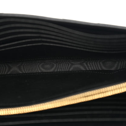 Saint Laurent Grain De Poudre Matelasse Chevron Monogram Chain Wallet Black 5 of 11