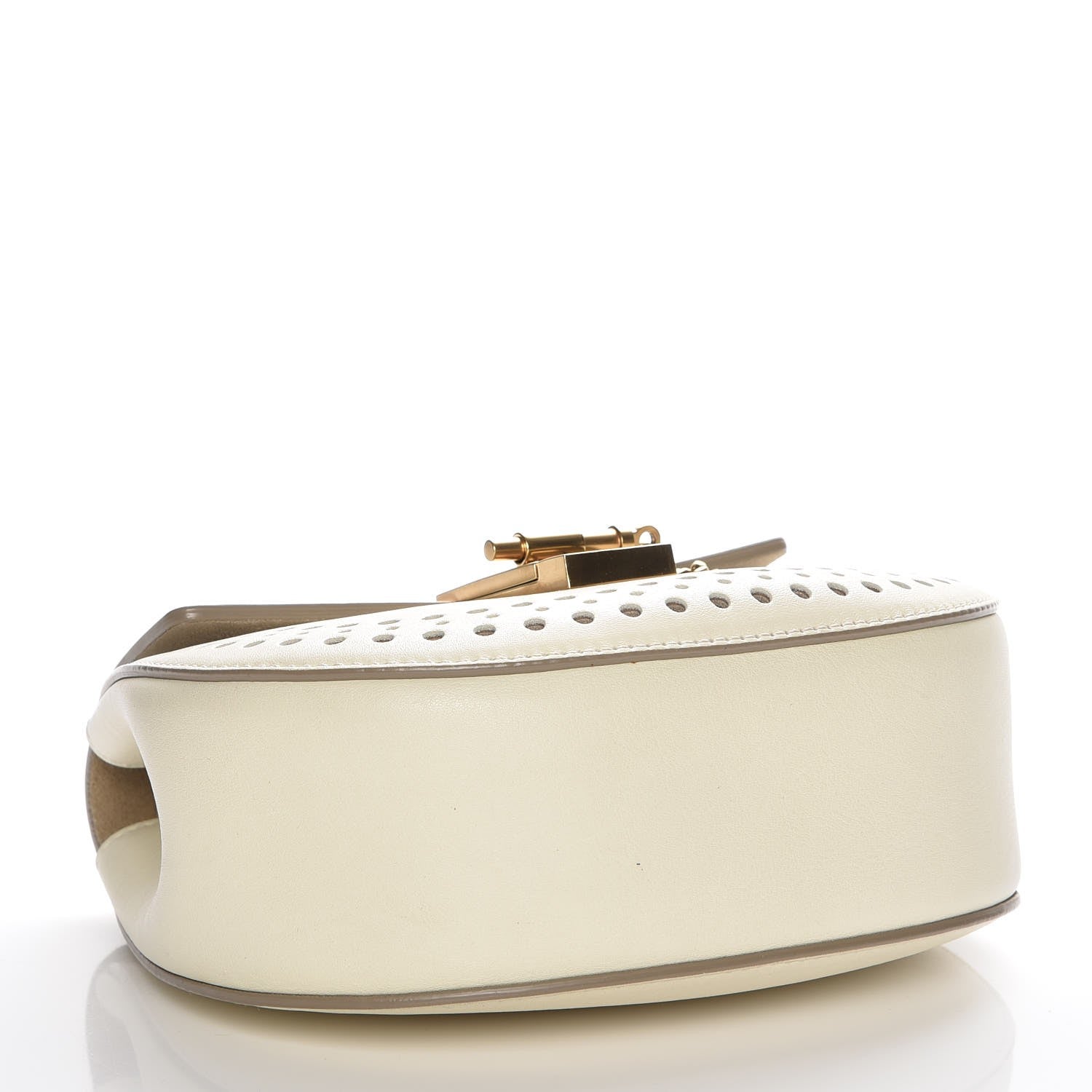 Chloe Calfskin Perforated Mini Drew Shoulder Bag White 4 of 7