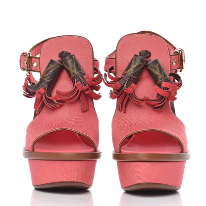 Louis Vuitton Canvas Destination Wedges 39 Coraile 2 of 19