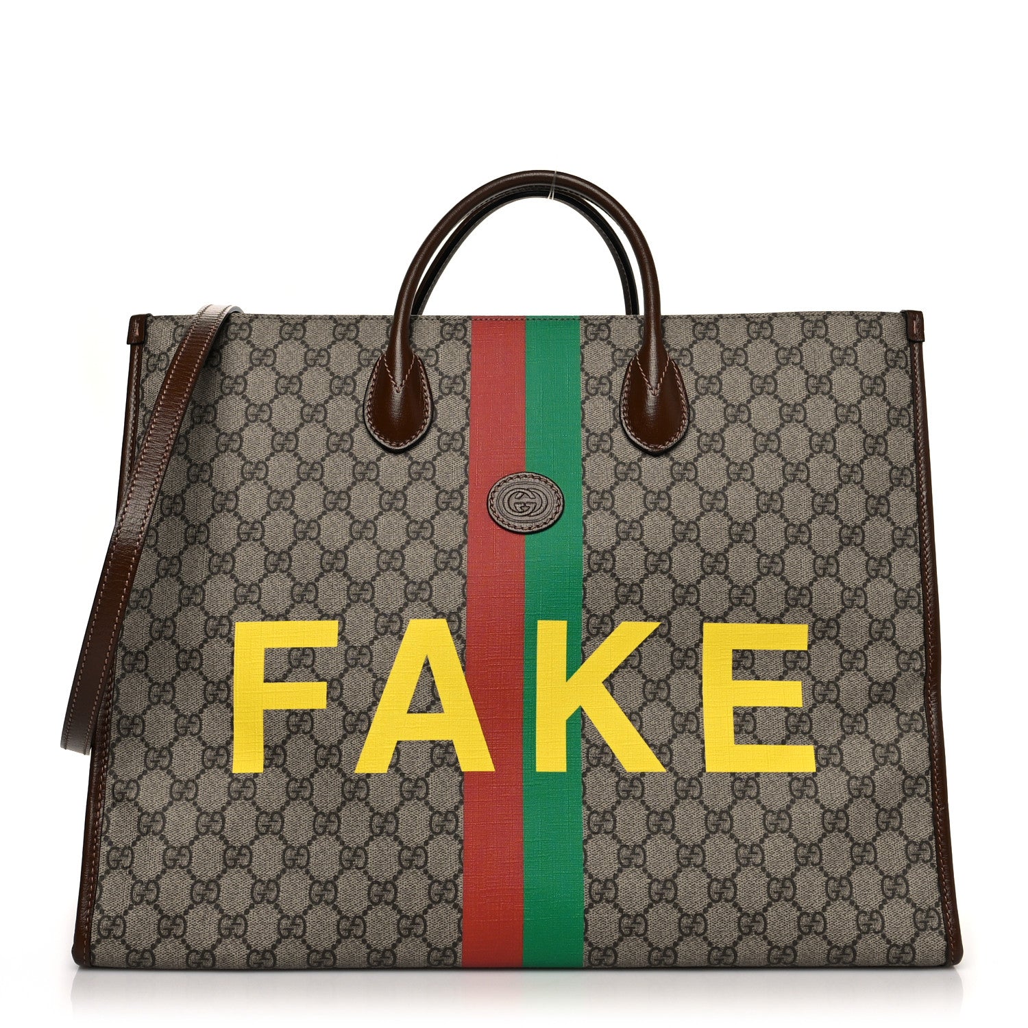 Gucci GG Supreme Monogram Fake/Not Large Retro Interlocking G Tote Bag Beige Brown Sugar 1 of 11