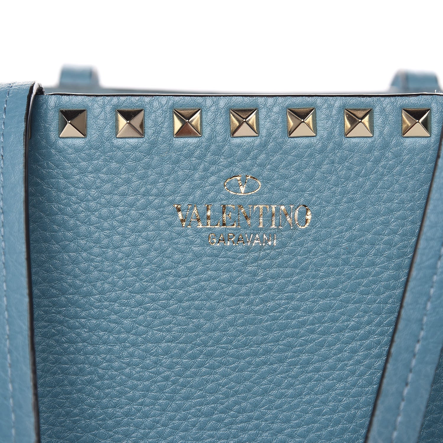 Valentino Garavani Grained Calfskin Rockstud Shoulder Tote Niagara 7 of 15