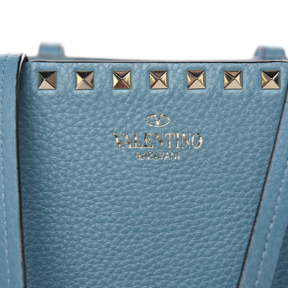 Valentino Garavani Grained Calfskin Rockstud Shoulder Tote Niagara 7 of 15