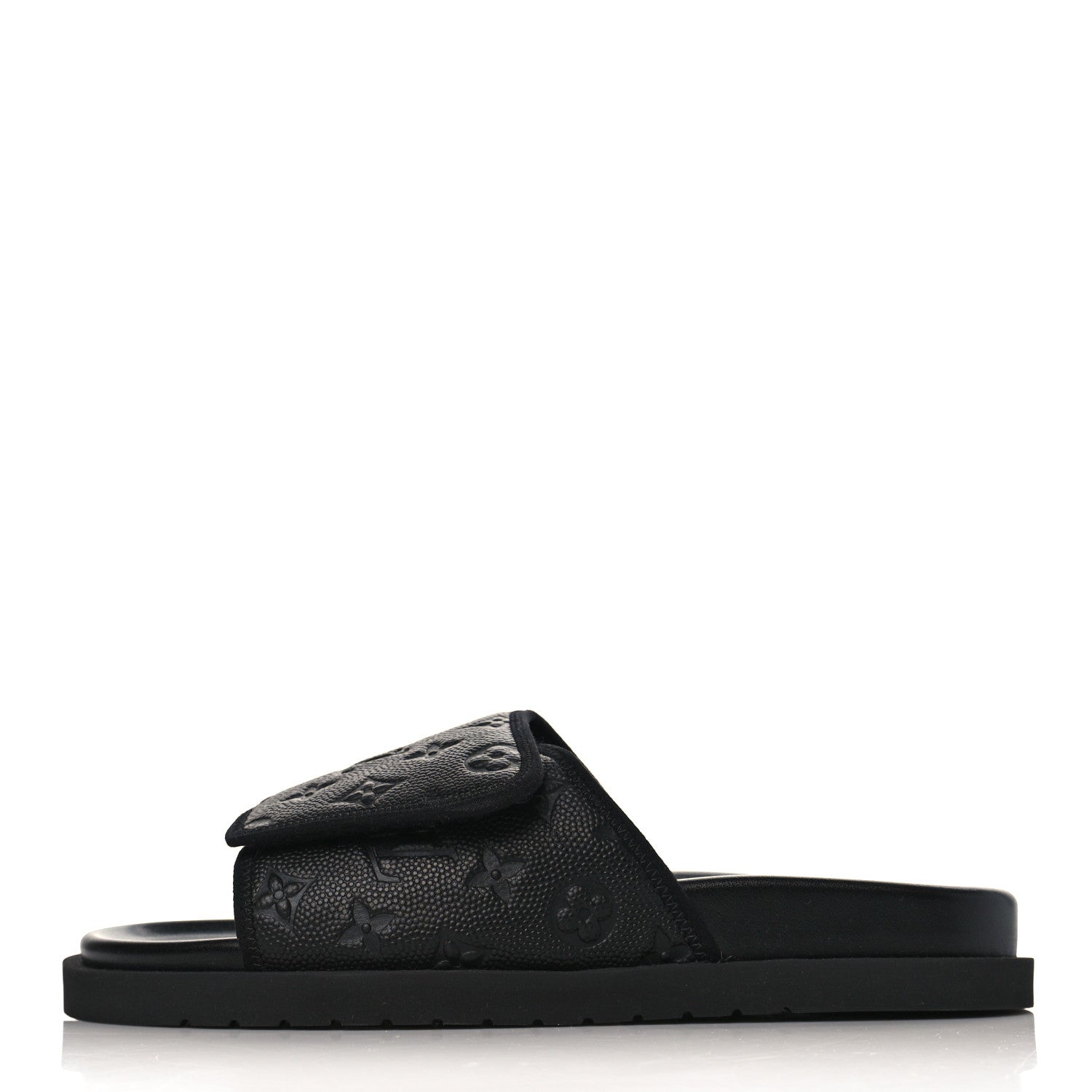 Louis Vuitton X NBA Calfskin Monogram Embossed Mens Miami Mule 9 Black 1 of 9