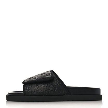 Louis Vuitton X NBA Calfskin Monogram Embossed Mens Miami Mule 9 Black 1 of 9