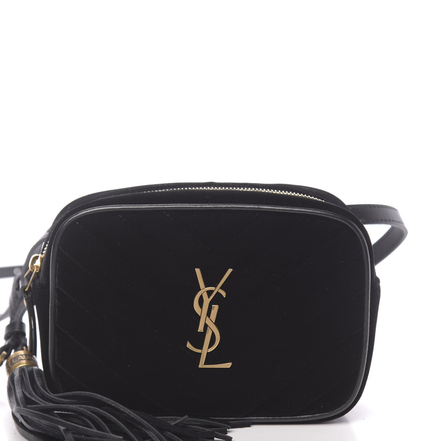 Velour Matelasse Monogram Lou Belt Bag Black