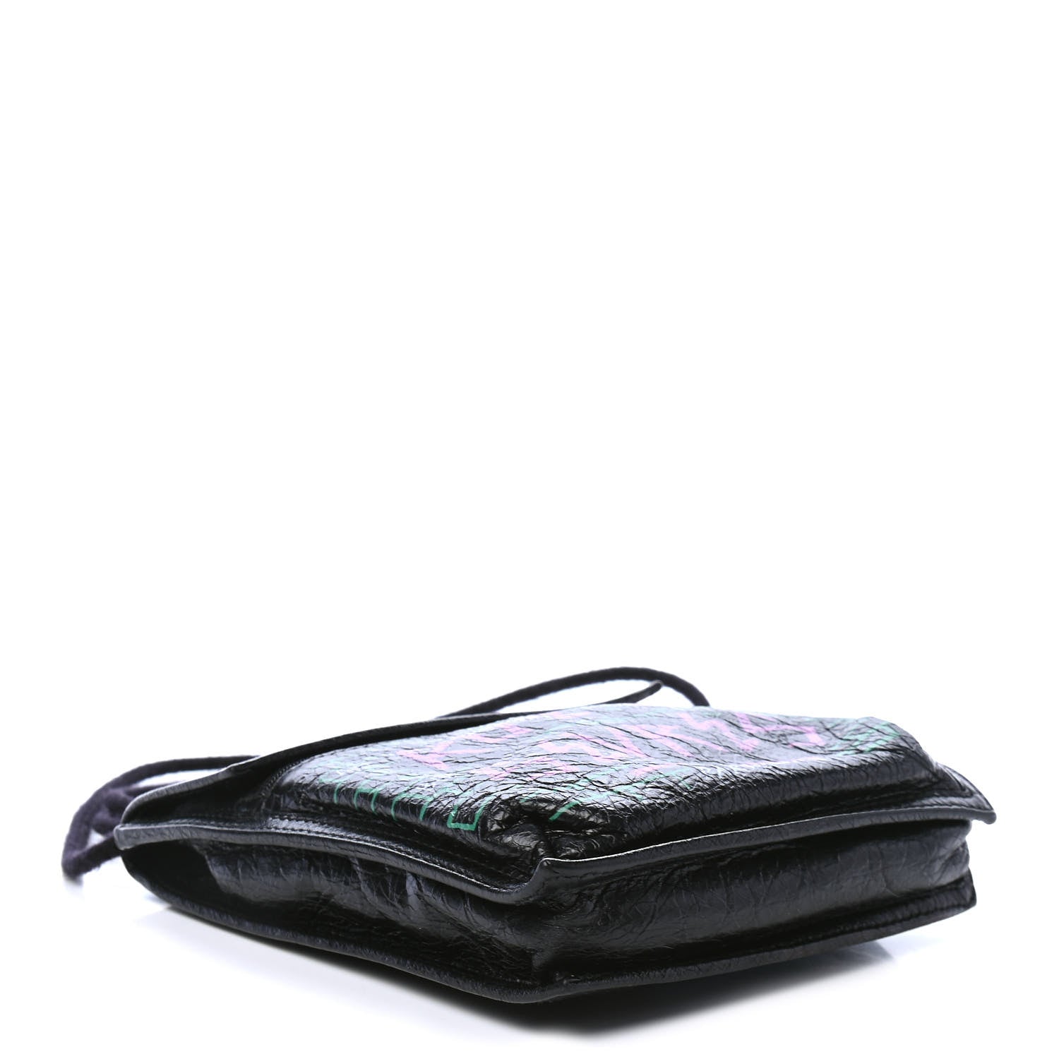 Balenciaga Agneau Arena Graffiti All Over Small Explorer Pouch with Strap Black Multicolor 3 of 6