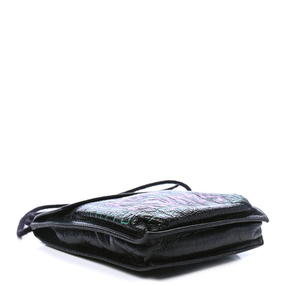 Balenciaga Agneau Arena Graffiti All Over Small Explorer Pouch with Strap Black Multicolor 3 of 6